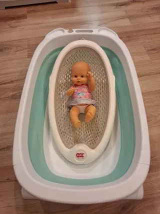 Bañera bebé plegable + adaptador recién nacido