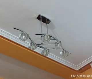 Lámpara de techo moderna cristal y metal