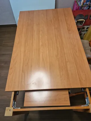 Mesa Comedor Extensible Madera y Cristal