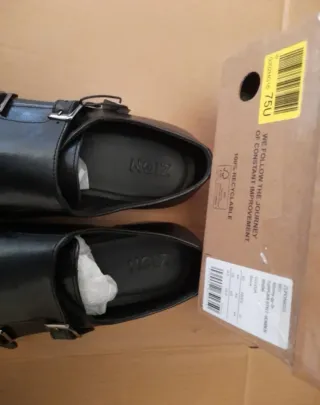 Zign Zapatos Vestir piel Doble Hebilla Talla 44 NU