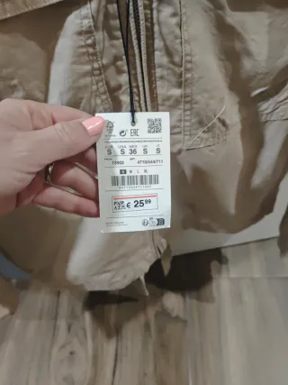 Chaqueta Stwd Pull and Bear Talla S Beige