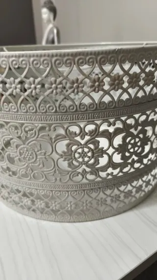 Pantalla Lámpara Metálica Decorada