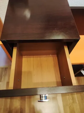 Mueble recibidor wengue y naranja