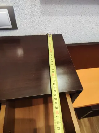 Mueble recibidor wengue y naranja