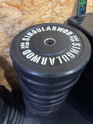 Black training disc Discos de peso Singular WOD