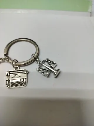 Llavero Juez Abogado Martillo Máquina Escribir Bal