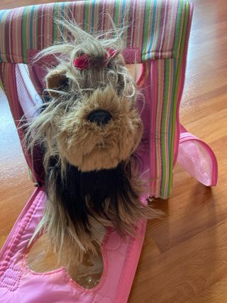 Peluche Perro con Bolso Rayas