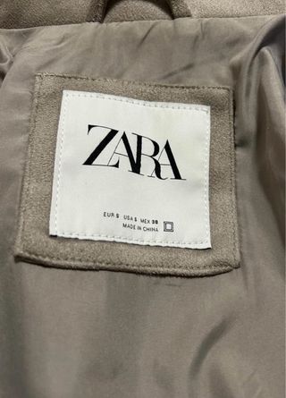 Cazadora Biker Zara Beige/Gris Talla S