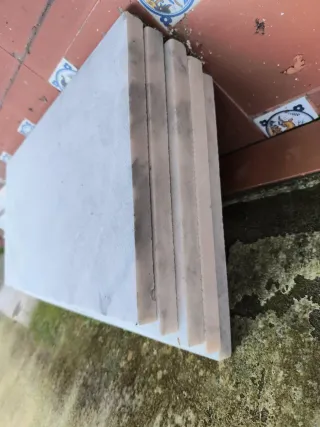 Lote 5 losas mármol rosa y plintos