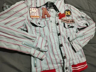 Chaqueta Vintage Rayas Azul y Rojo Talla S