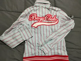 Chaqueta Vintage Rayas Azul y Rojo Talla S