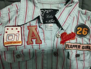 Chaqueta Vintage Rayas Azul y Rojo Talla S