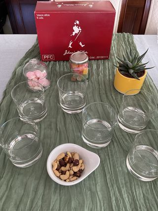 6 Vasos Whisky Johnnie Walker Bajos Cristal,