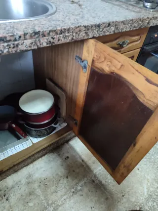 Cocina antigua madera y piedra