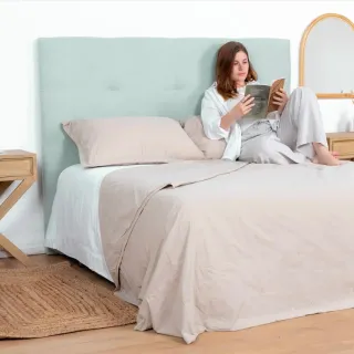 Cama Nido 90cm Gris Metallica y Dos Cabeceros Verd