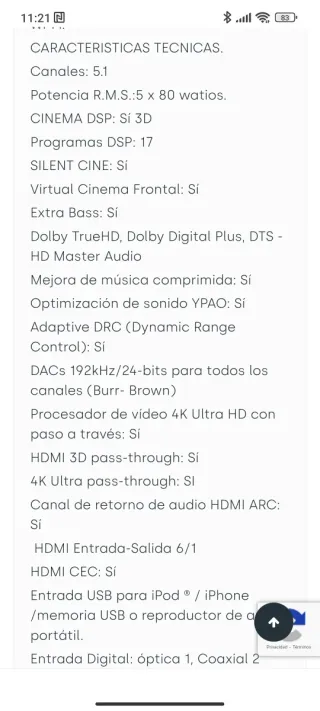 Receptor AV Yamaha RX-V477 Negro