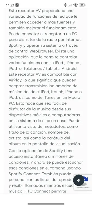 Receptor AV Yamaha RX-V477 Negro