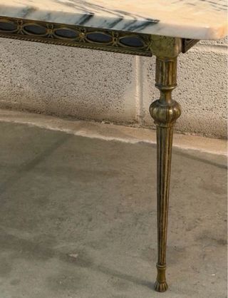 Mesa antigua mármol y bronce
