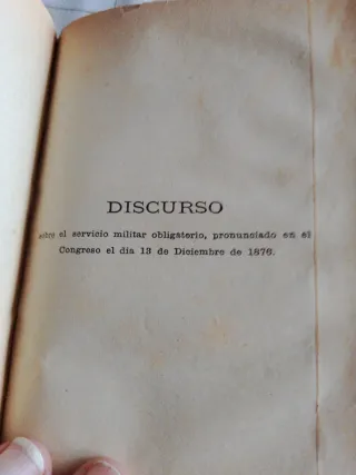 Libro antiguo - Discursos Congreso año 1876-77