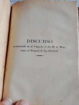 Libro antiguo - Discursos Congreso año 1876-77
