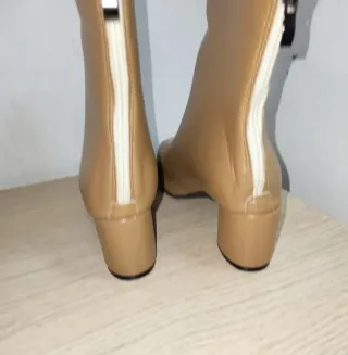 Stivali beige tacco 6cm