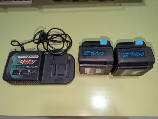 Cargador Hitachi 24V y 2 Baterías EB2420