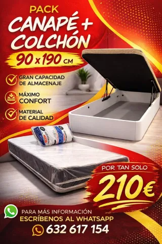Canapé + Colchón 90x190 cm