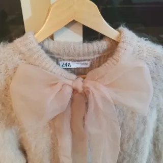 Chaqueta Zara peluche beige/rosa talla XL