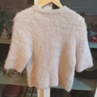 Chaqueta Zara peluche beige/rosa talla XL