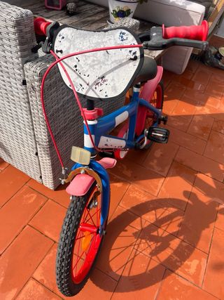 Bicicleta infantil 16 azul y roja