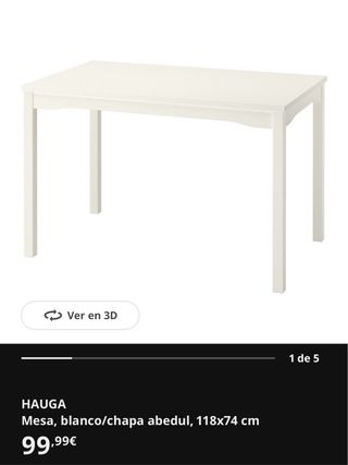 Mesa de comedor HAUGA Ikea blanca