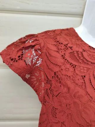 Vestido H&M Teja Talla 40 Encaje