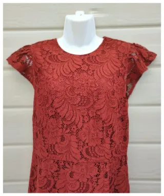 Vestido H&M Teja Talla 40 Encaje