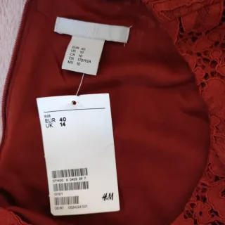 Vestido H&M Teja Talla 40 Encaje