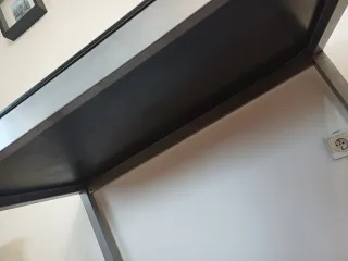 Mesa Tampo Vidro Preto Metal Cinza