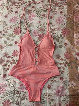 Bañador coral con cordones