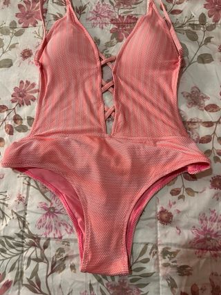 Bañador coral con cordones