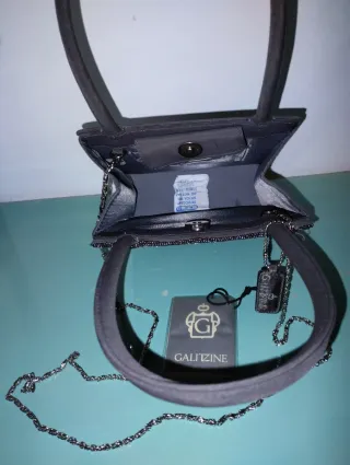 Bolso Galitzine gris oscuro con pedrería