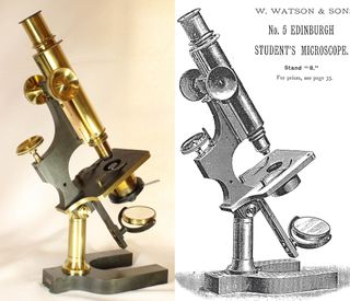 Microscopio Watson Antiguo Inglés (c.1890)
