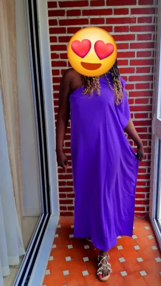 Vestido largo morado verano talla única