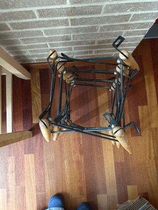 4 Sillas Diseño Nórdico Madera y Blanco