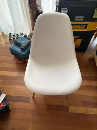 4 Sillas Diseño Nórdico Madera y Blanco