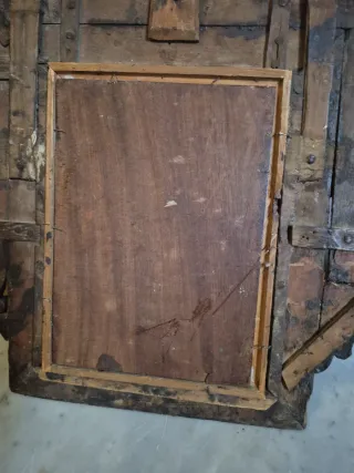 Cuadro antiguo con marco tallado