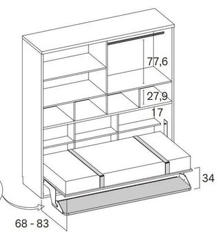CAMA ABATIBLE CON ARMARIO SUPERIOIR RIMOBEL.
