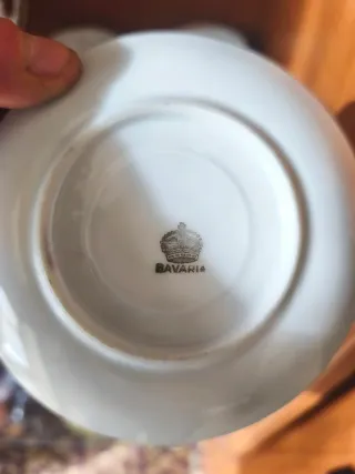 Servizio da tè Bavaria x 6 nero e oro