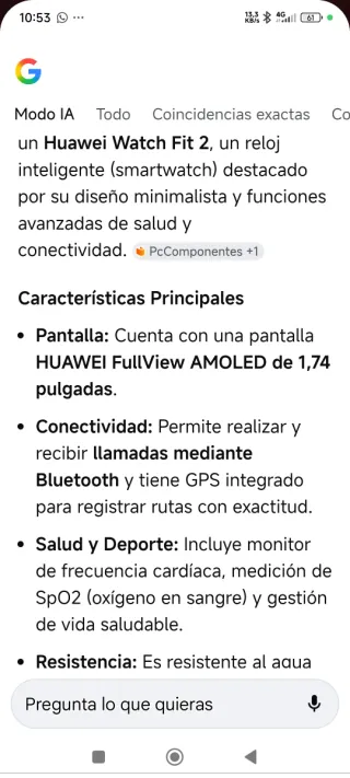 Huawei Watch Fit 2 Negro
