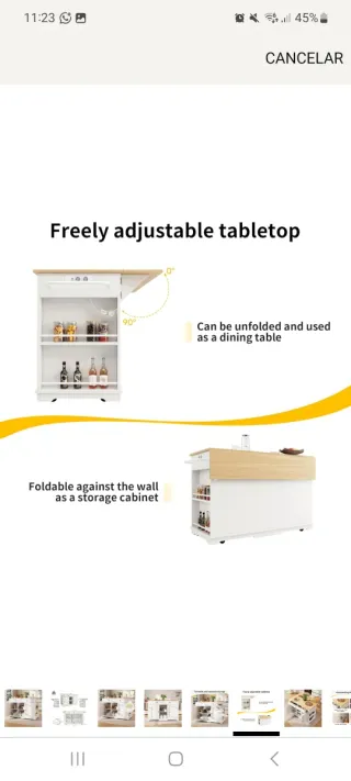 Mueble de cocina blanco y madera