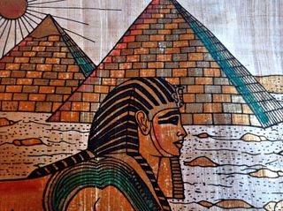 Papiro Egipto: Pirámides y Esfinge