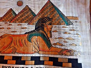 Papiro Egipto: Pirámides y Esfinge