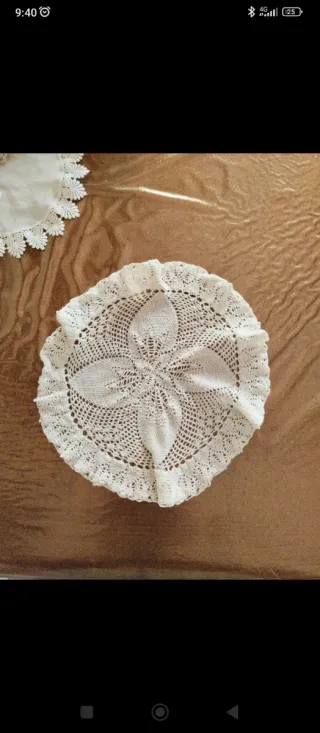 Set di centrini rotondi in tessuto